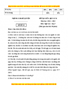 Đề thi giữa học kì 2 Ngữ Văn 7 Chân trời sáng tạo (Đề 10)