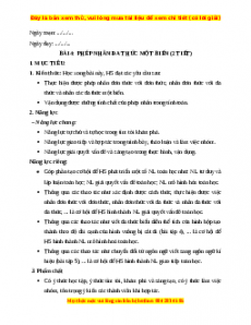 Giáo án Phép nhân đa thức một biến Toán 7 Cánh diều