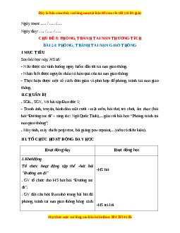 Giáo án Bài 24 Đạo đức 1 Kết nối tri thức: Phòng, tránh tai nạn giao thông
