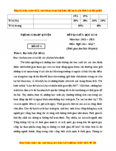 Đề thi giữa học kì 2 Ngữ Văn 7 Chân trời sáng tạo (Đề 4)