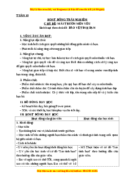 Giáo án Tuần 10: Bảo vệ tình bạn Hoạt động trải nghiệm 3 Kết nối tri thức