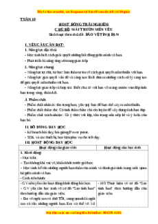 Giáo án Tuần 10: Bảo vệ tình bạn Hoạt động trải nghiệm 3 Kết nối tri thức