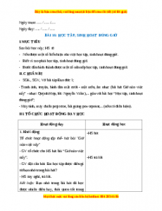 Giáo án Bài 16 Đạo đức 1 Kết nối tri thức: Học tập, sinh hoạt đúng giờ