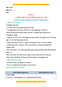 Giáo án Giải toán có đến hai bước tính Toán 3 Cánh diều Toán 3