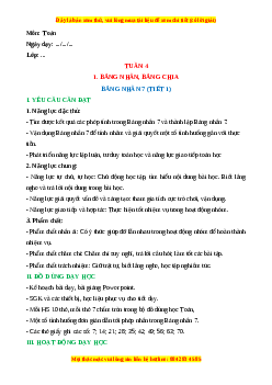 Giáo án Bảng nhân 7 Toán 3 Cánh diều Toán 3