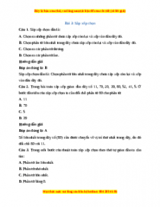 Trắc nghiệm Bài 3: Sắp xếp chọn