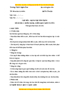 Giáo án HĐTN7 Kết nối tri thức Chủ đề 2: Khám phá bản thân