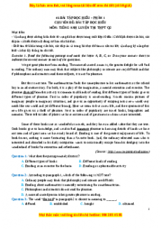 Chuyên đề bài tập Tiếng Anh 12 năm 2023 Dạng 10 - 300 bài Đọc hiểu