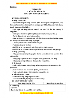 Giáo án Hội đua ghe ngo (T1+2) Tiếng việt 3 Cánh diều