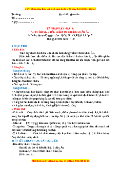 Giáo án Bài 1 Địa lí 7 Kết nối tri thức (2024): Vị trí địa lí, đặc điểm tự nhiên Châu Âu