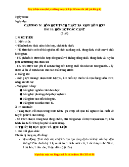 Giáo án Bài 16 KHTN 6 Kết nối tri thức (2024): Hỗn hợp các chất