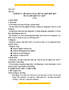 Giáo án Bài 16 KHTN 6 Kết nối tri thức (2024): Hỗn hợp các chất