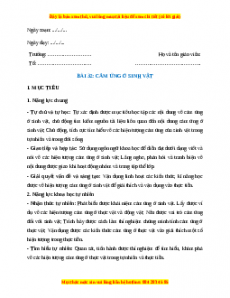 Giáo án Bài 32 Sinh học 7 Chân trời sáng tạo (2024): Cảm ứng ở sinh vật