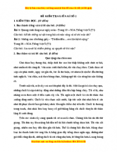 Đề thi giữa kì 1 Tiếng Việt lớp 5 năm 2023 (Đề 2)
