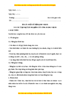 Giáo án Sinh học 10 Bài 25 (Kết nối tri thức): Một số bệnh do virus và các thành tựu nghiên cứu