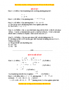 Đề thi Toán 9 học kì 2 năm 2022 - 2023 - Đề 7