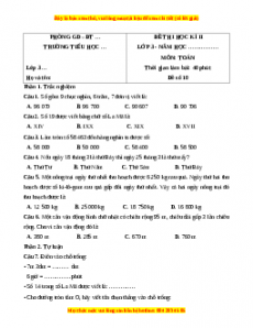 Đề thi cuối kì 2 Toán lớp 3 Kết nối tri thức - Đề 10