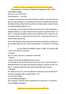 Đề thi tuyển sinh chính thức vào 10 môn Ngữ Văn năm 2018 - 2019 có đáp án - THPT chuyên Sóc Trăng