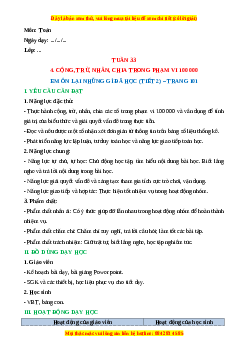 Giáo án Toán 3 Cánh diều Tuần 33: Em ôn lại những gì đã học