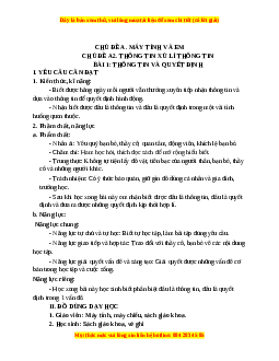 Giáo án Tin học 3 Cánh diều Bài 1: Thông tin và quyết định