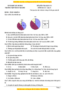 Đề thi học kì 1 Địa lý 11 trường THPT Đoàn Thượng - Hải Dương