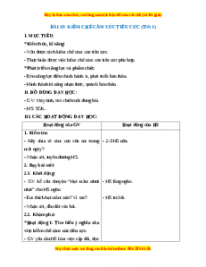 Giáo án Kiềm kế cảm xúc tiêu cực Đạo đức 2 Kết nối tri thức