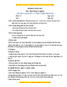 Giáo án HĐTN 3 Tuần 23 Chân trời sáng tạo: Chăm sóc và phát triển bản thân