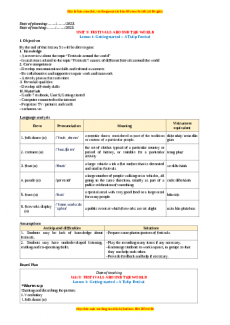 Giáo án Unit 9: Festivals around the world Tiếng Anh 7 Global success