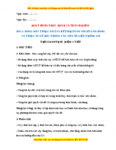 Giáo án Hoạt động thực hành và trải nghiệm Toán 10 Chân trời sáng tạo