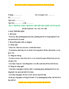 Giáo án Công nghệ 10 Thiết kế  Bài 21 (Kết nối tri thức): Phương pháp, phương tiện hỗ trợ thiết kế kĩ thuật