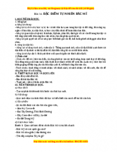 Giáo án Bài 14 Địa lí 7 Cánh diều (2024): Đặc điểm tự nhiên Bắc Mĩ