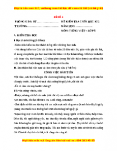 Đề thi cuối kì 2 Tiếng Việt lớp 5 năm 2023 (Đề 22)