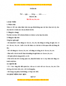 Giáo án Tuần 9 Tiếng việt lớp 1 Kết nối tri thức