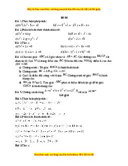 Đề thi giữa kì 1 Toán 8 năm 2023 - Đề 80