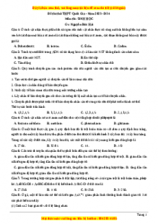 Đề thi thử THPT Quốc Gia môn Sinh học có đáp án ( đề 4 ) - thầy Nguyễn Đức Hải