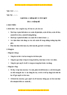 Giáo án Toán 10 Học kì 1 Kết nối tri thức
