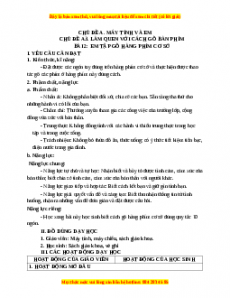 Giáo án Tin học 3 Cánh diều Bài 2: Em tập gõ hàng phím cơ sở