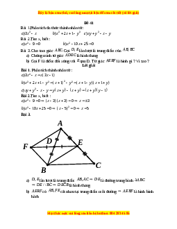 Đề thi giữa kì 1 Toán 8 năm 2023 - Đề 41