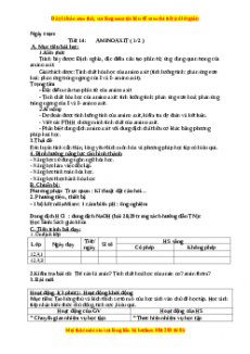 Giáo án Hóa 12 học kì I Tiết 14: Aminnoaxit