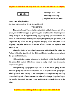 Đề thi giữa kì 2 Ngữ Văn lớp 7 Kết nối tri thức (Đề 2)
