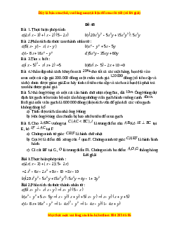 Đề thi giữa kì 1 Toán 8 năm 2023 - Đề 48