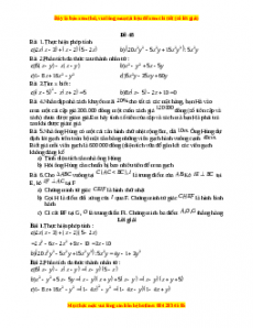 Đề thi giữa kì 1 Toán 8 năm 2023 - Đề 48