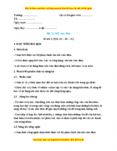 Giáo án Công nghệ 6 Bài 12 (Kết nối tri thức): Nồi cơm điện