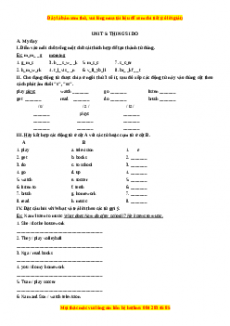 Bài tập Unit 5: THINGS I DO - Giáo viên Mai Lan Hương đầy đủ đáp án