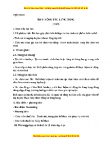 Giáo án GDTC 1 Cánh diều Động tác vươn lưng bụng