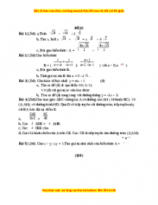 Đề thi Toán 9 học kì 1 năm 2022 - 2023 - Đề 2