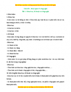 Lý thuyết Công nghệ 10 Cánh diều (cả năm)