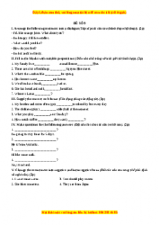 Học kỳ 2: Phần 2 Một số đề kiểm tra học kỳ 2 - Mục A- Đề số 9-Giáo viên Mai Lan Hương đầy đủ đáp án