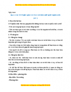 Giáo án Bài 3: Các tư thế chân và tay cơ bản kết hợp nhún gối Giáo dục thể chất lớp 1 Chân trời sáng tạov