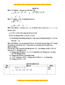 Đề thi Toán 9 học kì 1 năm 2022 - 2023 - Đề 39